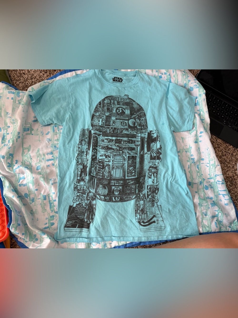 Fifth Sun Kids Light Blue Star Wars R2-D2 Graphic Tee